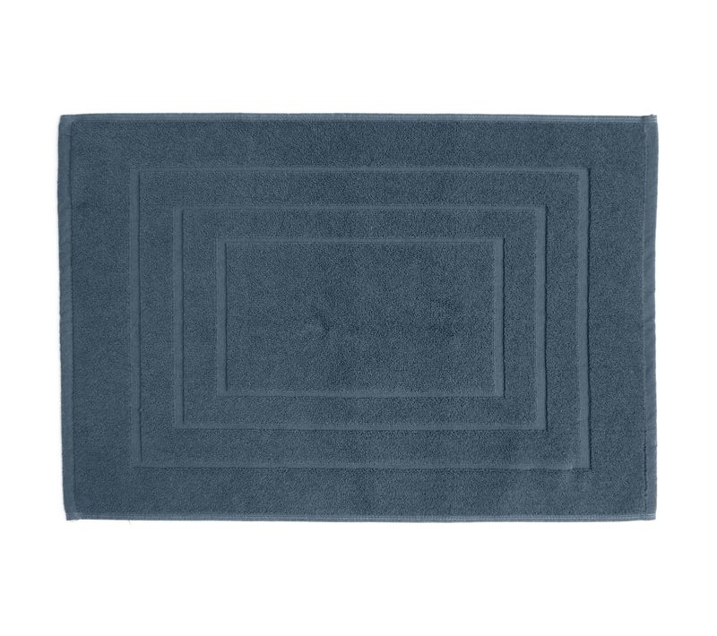 Tapis De Bain Coton 1000g/m2 Collection Naïa 60x40 Cm Bleu Orage