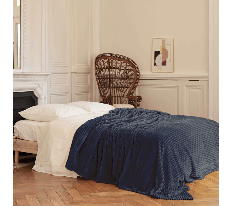 Plaid 100% Polyester 150x200 Cm Microvelours Dolce Gris Acier