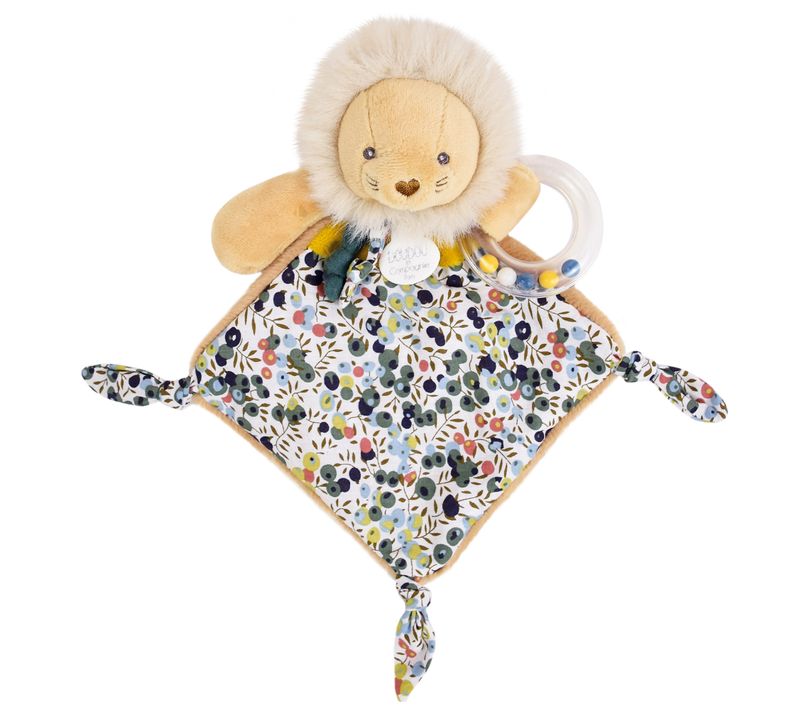Doudou Hochet 22 Cm Polyester Boh'aime Lion Jaune Multicolore