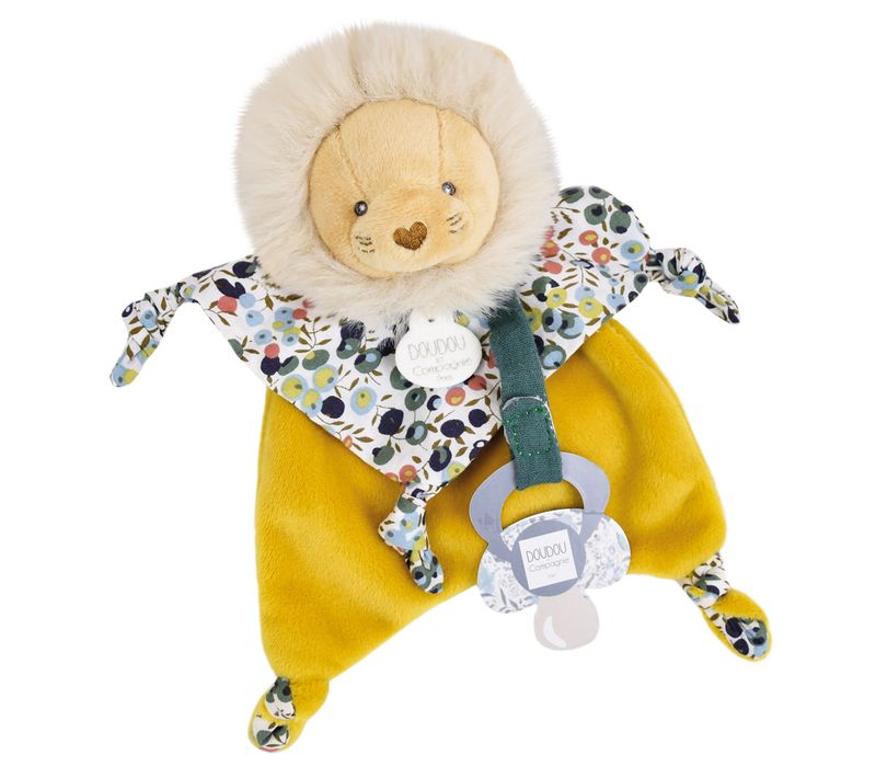 Doudou Sucette 20 Cm Polyester Boh'aime Lion Jaune Multicolore