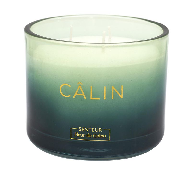 Bougie Parfumée 3 Mèches En Coton Amour Et Passion à La Cire De Parafine Senteur Fleur De Coton Ver