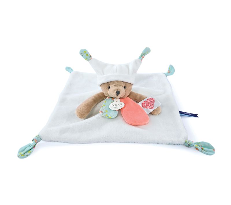 Doudou Histoire 25 Cm Polyester Collection Les Petits Futés Ours Blanc