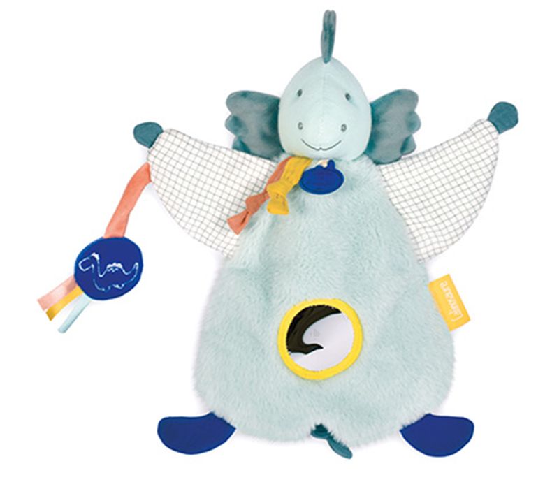 Doudou Marionnette D'éveil 25 Cm Polyester Dinosaure Filou Bleu
