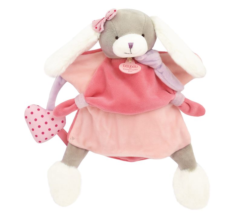 Doudou Marionnette Chien Grand Modèle 28 Cm Polyester Toopi Rose