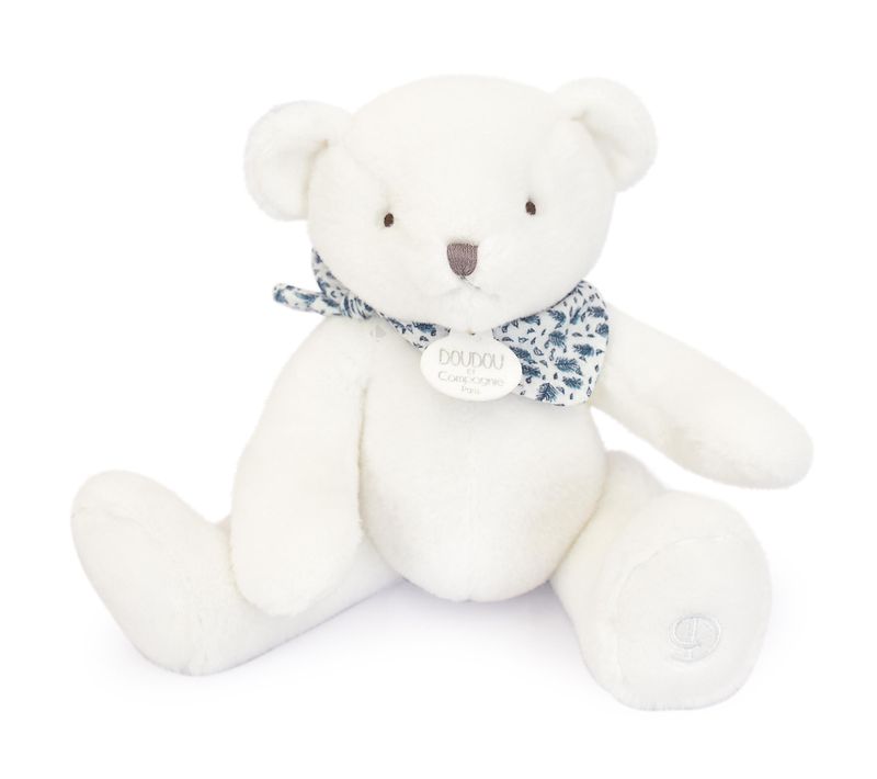 Doudou Ours 25 Cm Polyester Collection L'ours Doudou Blanc