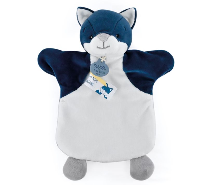 Doudou Marionnette 25 Cm Polyester Les Marionnettes Loup Blanc