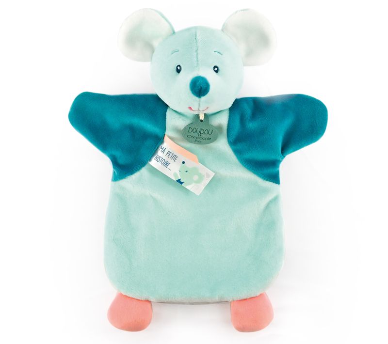 Doudou Marionnette 25 Cm Polyester Les Marionnettes Souris Verte