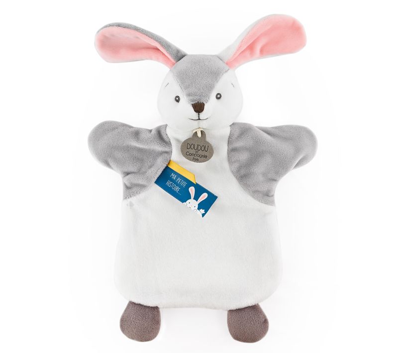 Doudou Marionnette 25 Cm Polyester Les Marionnettes Lapin Blanc