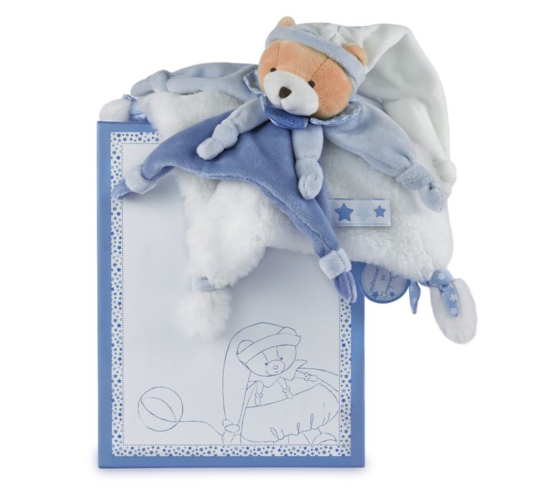Doudou 27 Cm En 100% Polyester Collection Petit Chou Ours Bleu