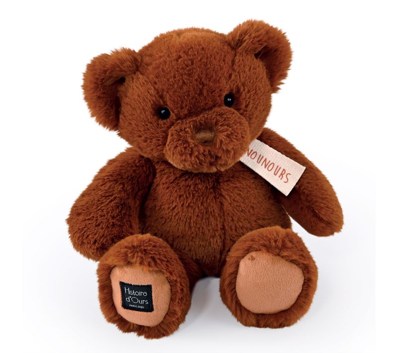 Peluche Ours 28 Cm Polyester Collection Le Nounours Marron Cappuccino