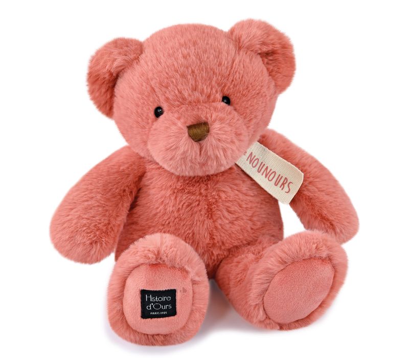 Peluche Ours 28 Cm Polyester Collection Le Nounours Rose Praline