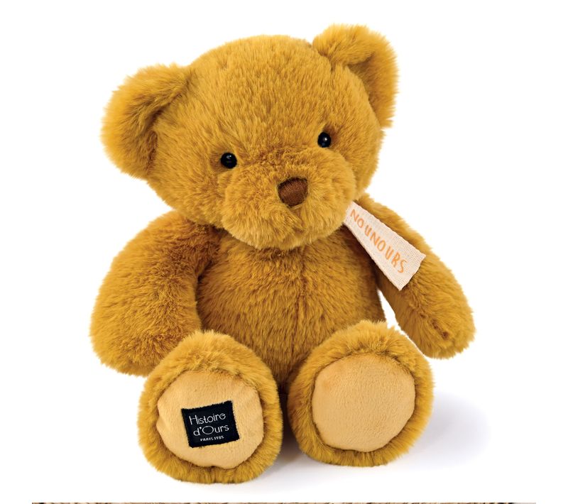 Peluche Ours 28 Cm Polyester Collection Le Nounours Jaune Ocre