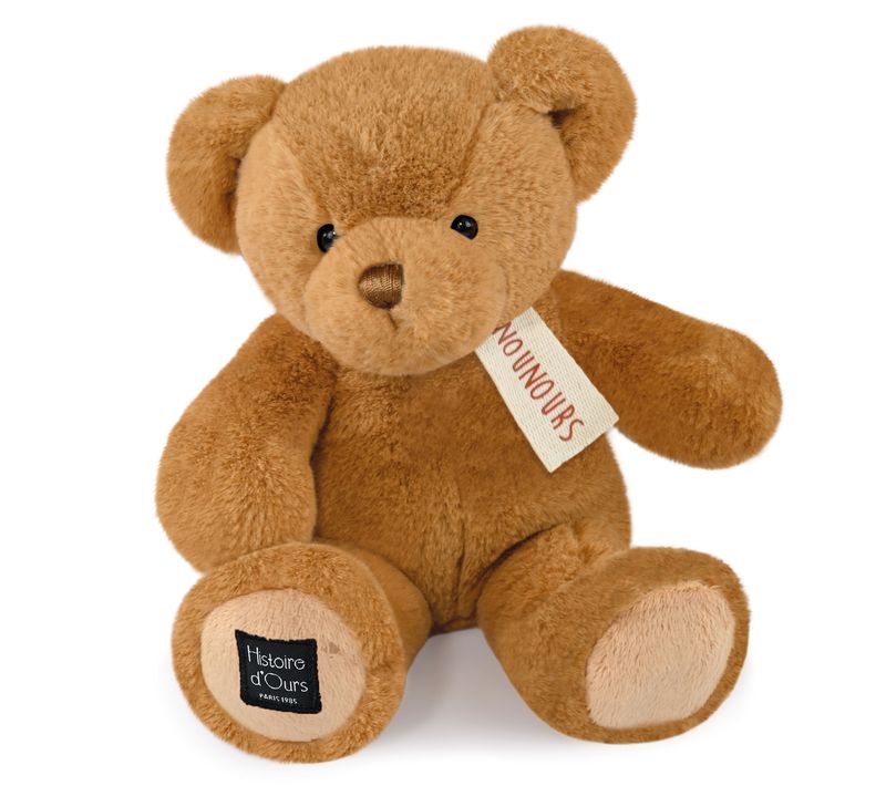 Peluche Ours 28 Cm Polyester Collection Le Nounours Marron Noisette