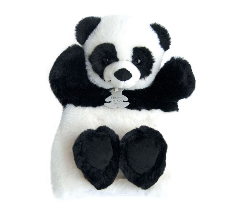 Doudou Marionnette 25 Cm Polyester Douce Marionnette Panda Blanc