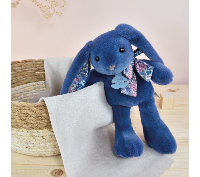 Peluche 25 Cm Polyester Collection Copains Calins Lapin Bleu