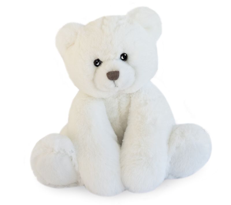 Peluche 25 Cm En 100% Polyester Collection Oscar Ours Blanc Ivoire