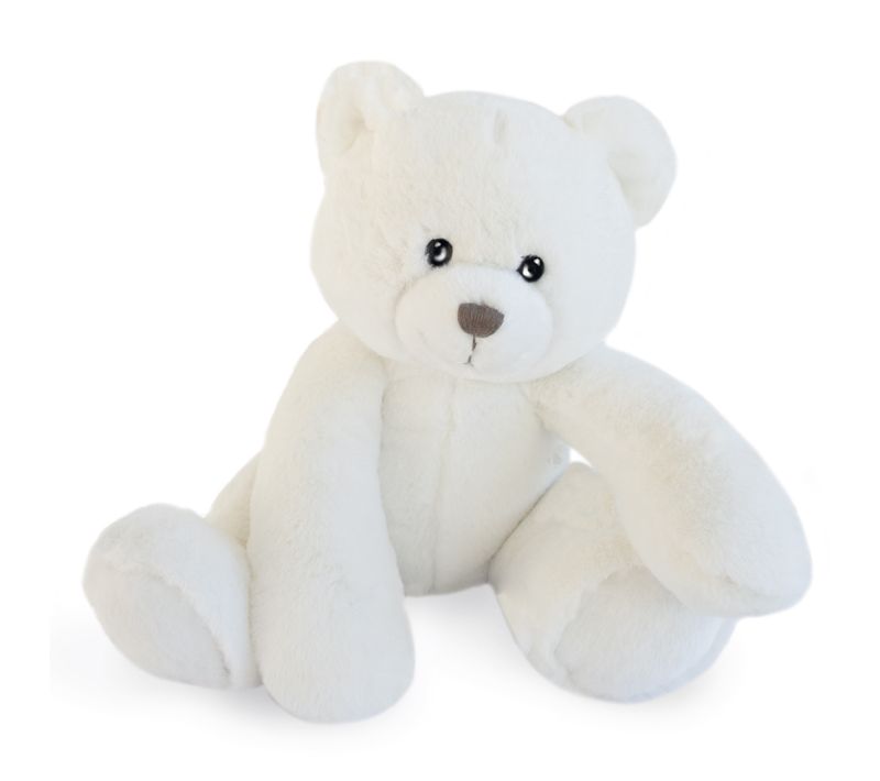 Peluche 35 Cm En 100% Polyester Collection Oscar Ours Blanc Ivoire