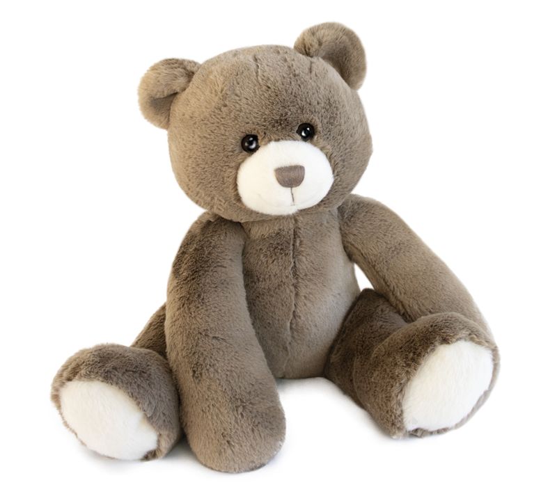 Peluche 35 Cm En 100% Polyester Collection Oscar Ours Marron Taupe