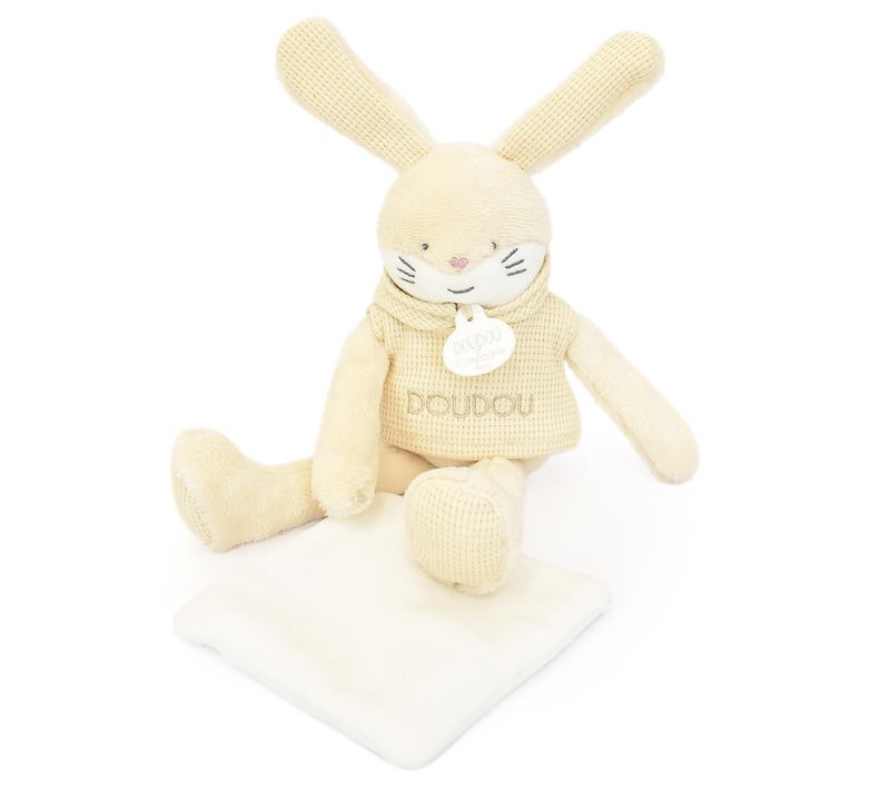 Doudou Lapin Polyester 25 Cm Collection Sweety Doudou Beige/blanc