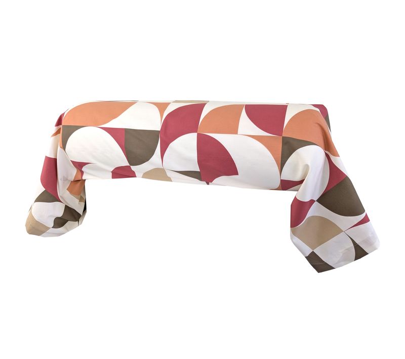 Taie De Traversin 200x43 Cm En 100% Percale Modulo Blanc Acajou