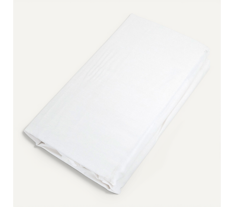 Drap Housse Concerto Satin De Coton 140x200 Cm Bonnet 35 Cm Uni Blanc Neige