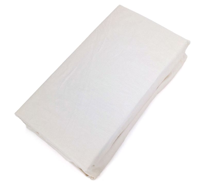 Drap Housse Concerto Satin De Coton 80x200 Cm Bonnet 35 Cm Uni Beige Craie