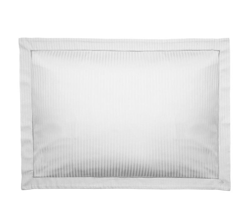Taie D'oreiller 50x70 Cm Satin Concerto Rayures Blanc Neige