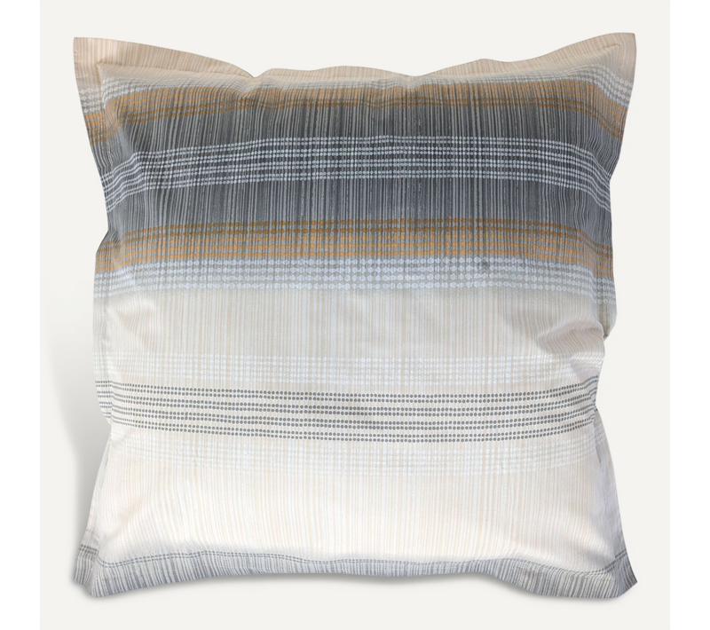 Taie D'oreiller 65x65 Cm En 100% Percale De Coton Esteban Gris Beige