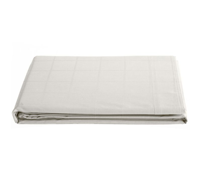 Drap Plat 240x300 Cm Satin Concerto à Carreaux Beige Craie