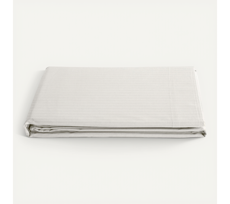 Drap Plat 240x300 Cm Satin Concerto À Rayures Beige Craie