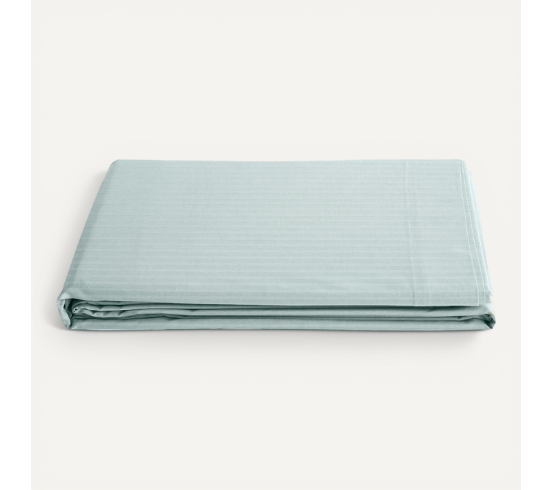 Drap Plat 240x300 Cm Satin Concerto À Rayures Vert Lichen