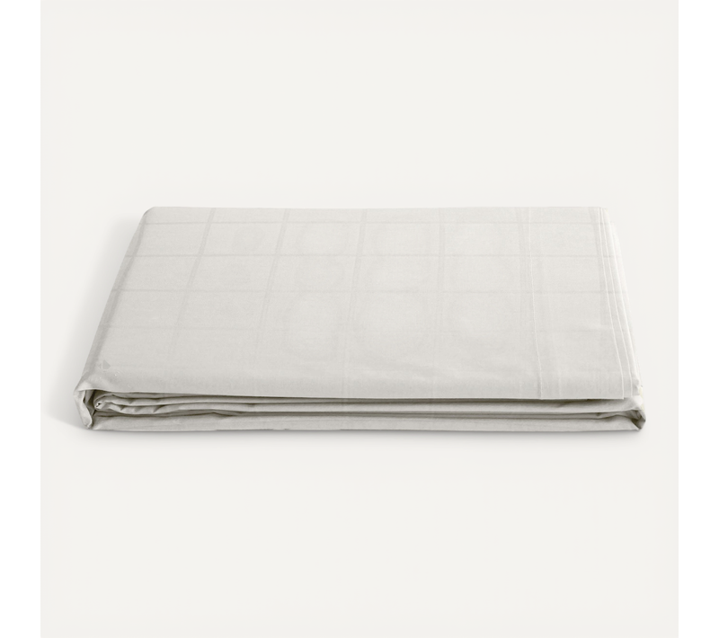 Drap Plat 270x300 Cm Satin Concerto À Carreaux Beige Craie