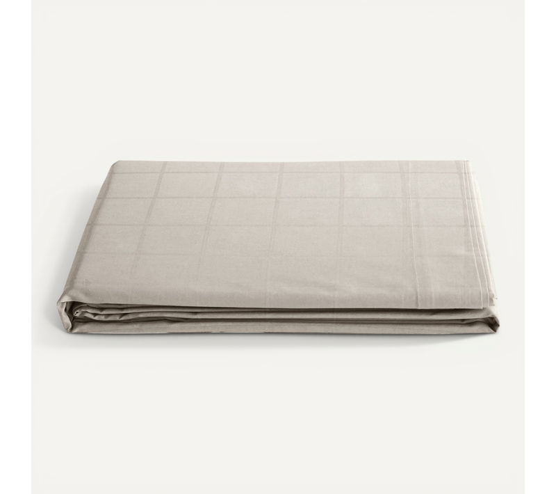 Drap Plat 270x300 Cm Satin Concerto À Carreaux Beige Lin