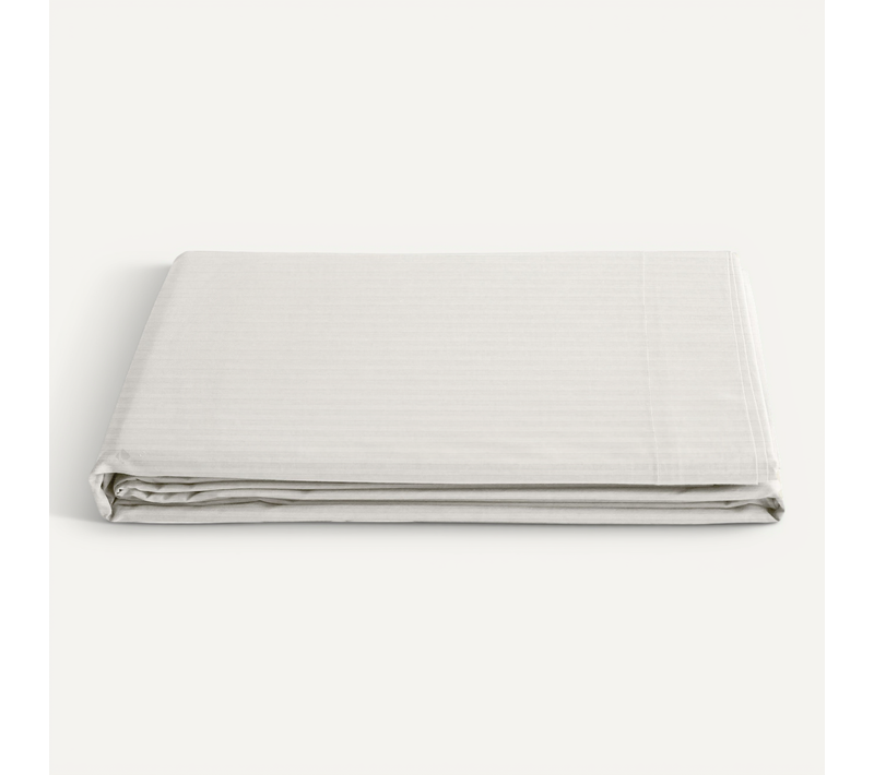 Drap Plat 270x300 Cm Satin Concerto À Rayures Beige Craie