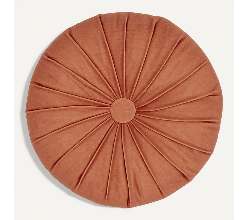 Coussin Rond En Polyester 40x40 Cm Collection Inaya Rouge Ocre
