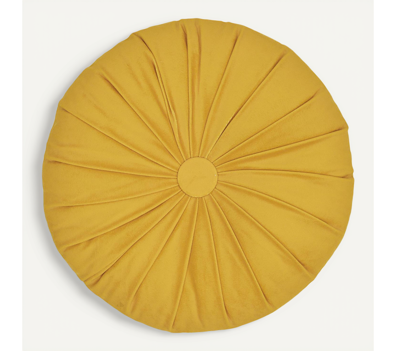 Coussin Rond En Polyester 40x40 Cm Collection Inaya Jaune