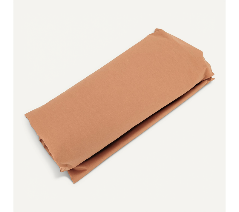 Drap Housse 80x200 Cm Bonnet 40 Cm Percale De Coton Passion Percale Marron Cognac