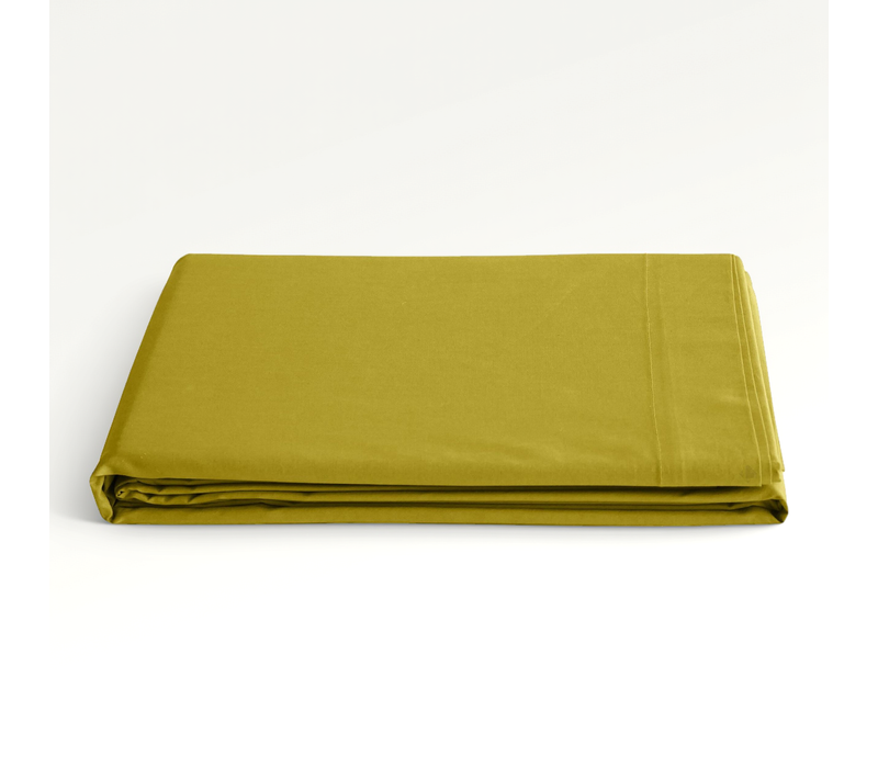 Drap Plat 180x290 Cm Percale De Coton Manoir Vert Jasmin