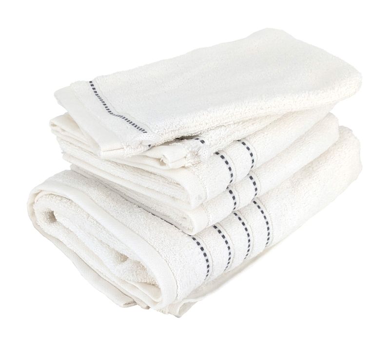 Parure De Bain 4 Pièces Coton 500 G/m² Charm Blanc