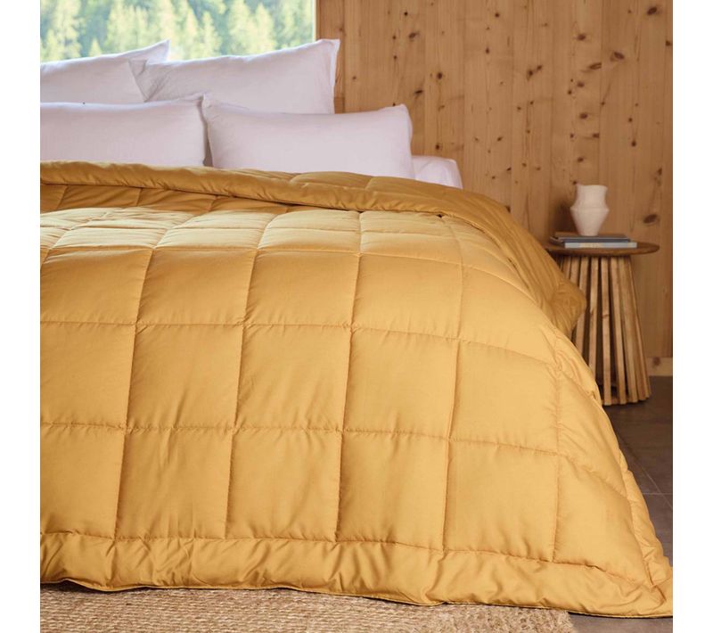 Edredon En Polyester Et Microfibre 140x160 Cm Lazy Jaune Miel