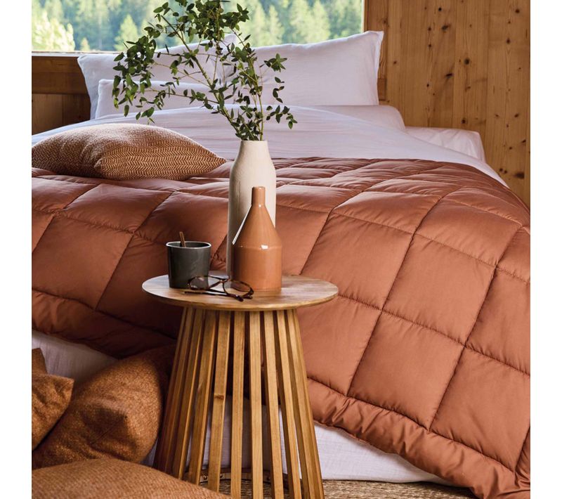 Edredon En Polyester Et Microfibre 140x160 Cm Lazy Ocre