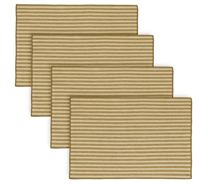Lot De 4 Sets De Table Coton 37x50 Cm Lili Marron Houblon