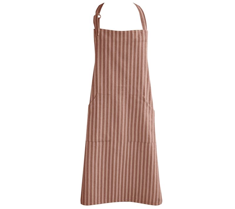 Tablier De Cuisine 70x90 Cm Coton Lili Marron Terre Cuite