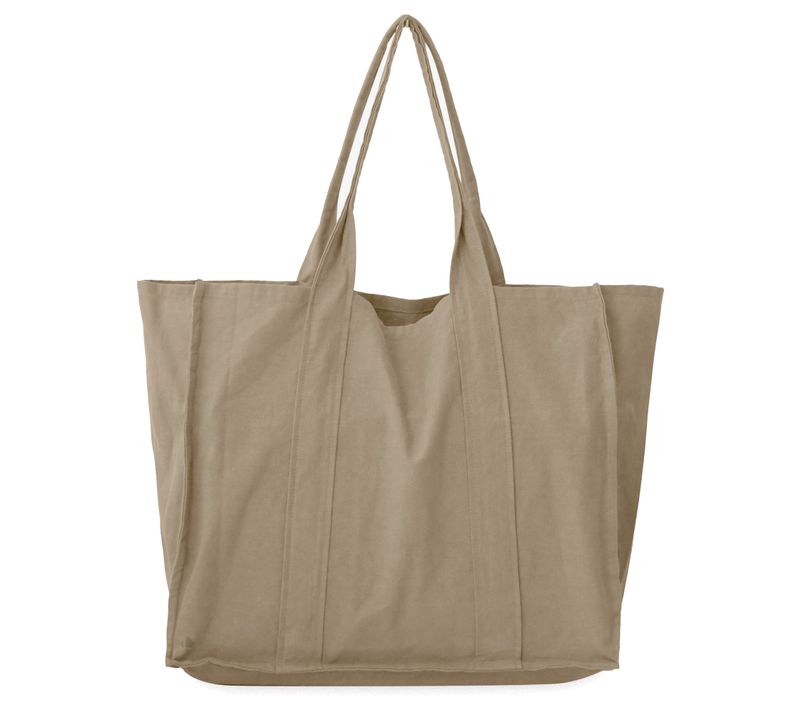 Sac De Plage En Lin Et Coton Lavé 42x34 Cm Atakama Marron Camel