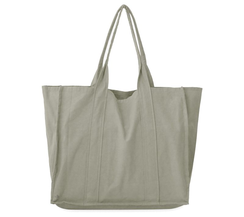 Sac De Plage En Lin Et Coton Lavé 42x34 Cm Atakama Vert Laurier