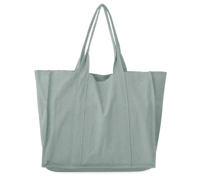 Sac De Plage En Lin Et Coton Lavé 42x34 Cm Atakama Vert Lichen