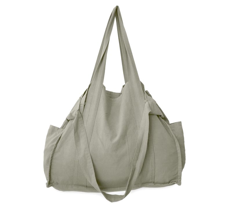 Maxi Sac De Plage En Lin Et Coton Lavé 50x40 Cm Atakama Vert Laurier