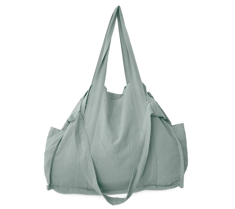 Maxi Sac De Plage En Lin Et Coton Lavé 50x40 Cm Atakama Vert Lichen