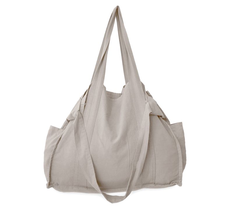 Maxi Sac De Plage En Lin Et Coton Lavé 50x40 Cm Atakama Beige Naturel