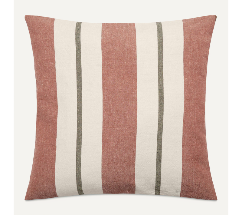 Housse De Coussin Lin Et Coton 45x45 Cm Junko Marron Terre Cuite